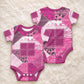 African American Quilt Inspired Baby Onesie Wild Animal Skin African Pink Tribal Elements