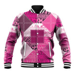 African American Quilt Inspired Baseball Jacket Wild Animal Skin African Pink Tribal Elements
