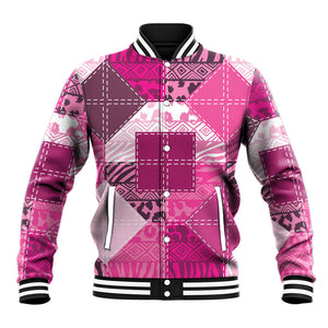 African American Quilt Inspired Baseball Jacket Wild Animal Skin African Pink Tribal Elements