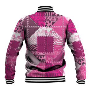 African American Quilt Inspired Baseball Jacket Wild Animal Skin African Pink Tribal Elements