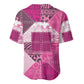 African American Quilt Inspired Baseball Jersey Wild Animal Skin African Pink Tribal Elements