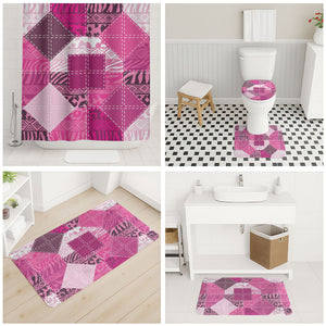 African American Quilt Inspired Bathroom Set Wild Animal Skin African Pink Tribal Elements