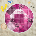 African American Quilt Inspired Beach Blanket Wild Animal Skin African Pink Tribal Elements