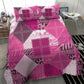 African American Quilt Inspired Bedding Set Wild Animal Skin African Pink Tribal Elements