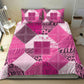 African American Quilt Inspired Bedding Set Wild Animal Skin African Pink Tribal Elements