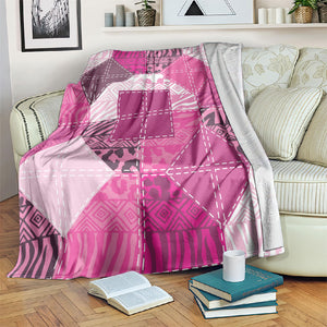 African American Quilt Inspired Blanket Wild Animal Skin African Pink Tribal Elements
