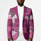 African American Quilt Inspired Blazer Wild Animal Skin African Pink Tribal Elements