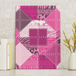 African American Quilt Inspired Canvas Wall Art Wild Animal Skin African Pink Tribal Elements