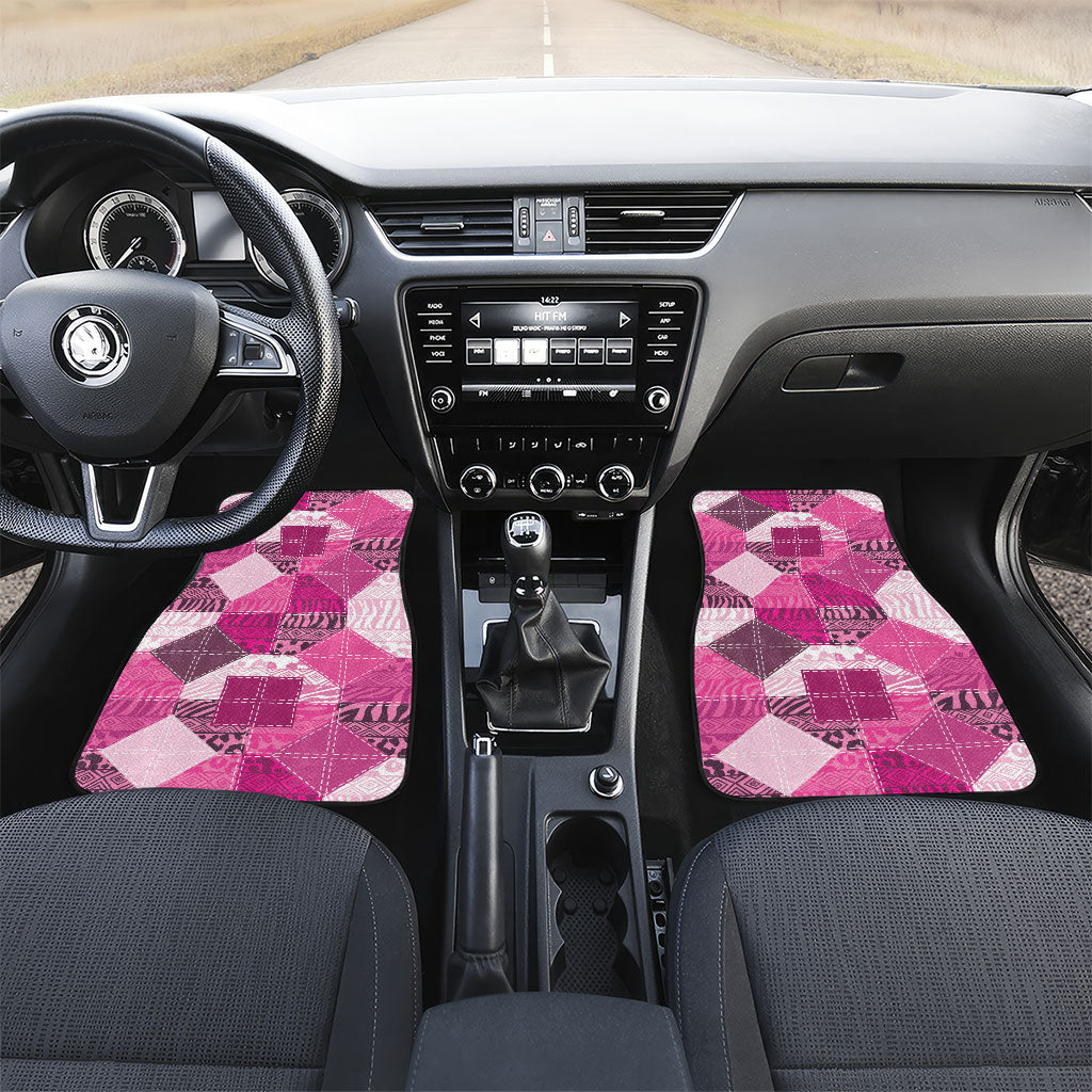 African American Quilt Inspired Car Mats Wild Animal Skin African Pink Tribal Elements