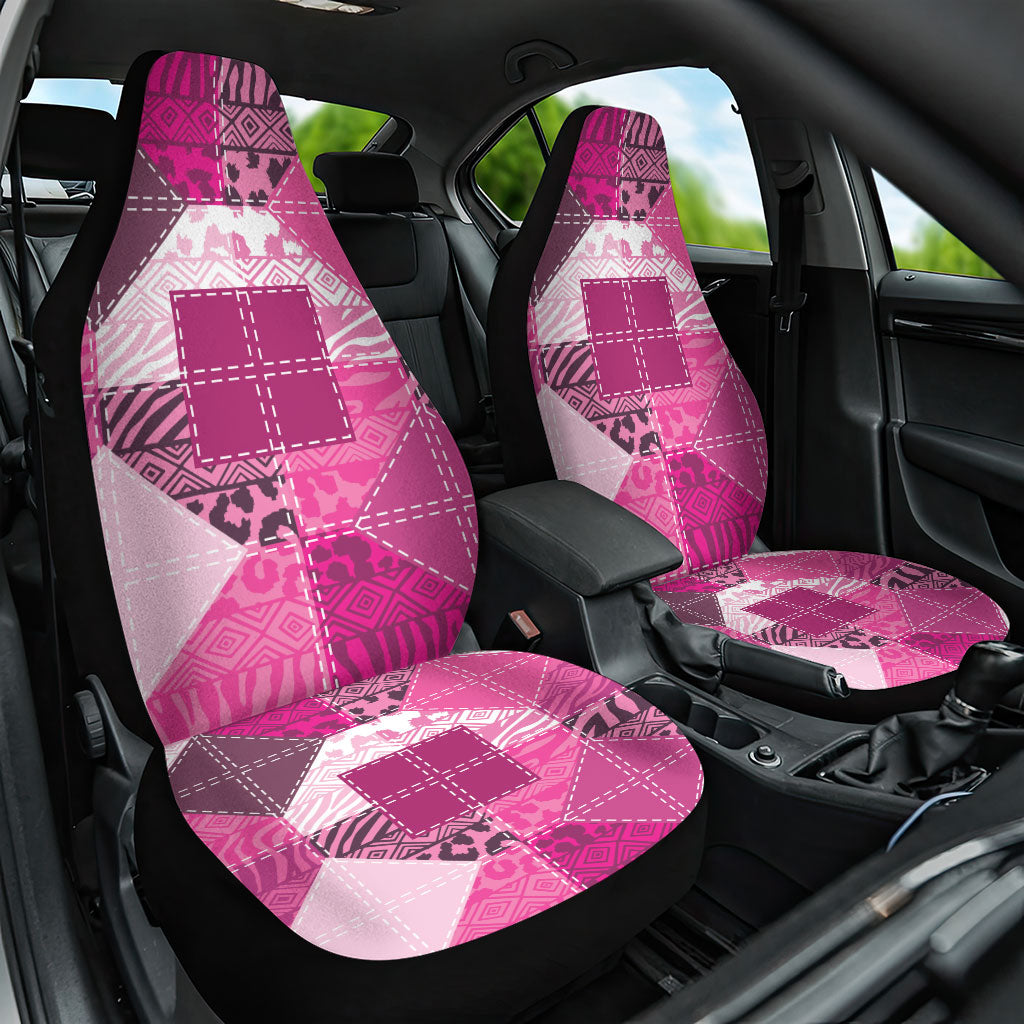 African American Quilt Inspired Car Seat Cover Wild Animal Skin African Pink Tribal Elements