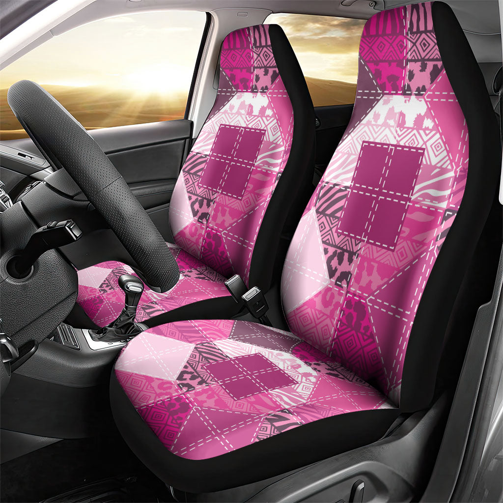 African American Quilt Inspired Car Seat Cover Wild Animal Skin African Pink Tribal Elements