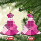 African American Quilt Inspired Ceramic Ornament Wild Animal Skin African Pink Tribal Elements
