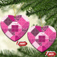 African American Quilt Inspired Ceramic Ornament Wild Animal Skin African Pink Tribal Elements