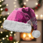 African American Quilt Inspired Christmas Santa Hat Wild Animal Skin African Pink Tribal Elements