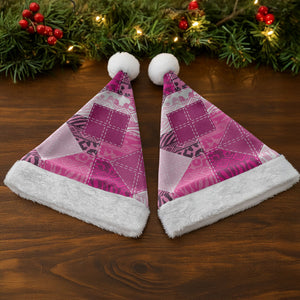 African American Quilt Inspired Christmas Santa Hat Wild Animal Skin African Pink Tribal Elements