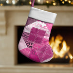 African American Quilt Inspired Christmas Stocking Wild Animal Skin African Pink Tribal Elements