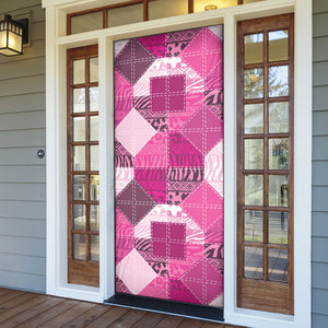 African American Quilt Inspired Door Cover Wild Animal Skin African Pink Tribal Elements