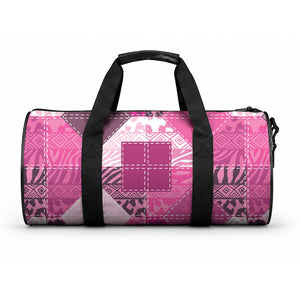 African American Quilt Inspired Duffle Bag Wild Animal Skin African Pink Tribal Elements