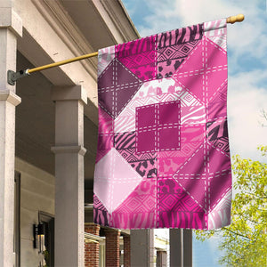 African American Quilt Inspired Garden Flag Wild Animal Skin African Pink Tribal Elements