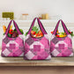 African American Quilt Inspired Grocery Bag Wild Animal Skin African Pink Tribal Elements