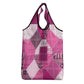 African American Quilt Inspired Grocery Bag Wild Animal Skin African Pink Tribal Elements