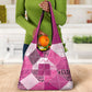African American Quilt Inspired Grocery Bag Wild Animal Skin African Pink Tribal Elements