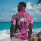 African American Quilt Inspired Hawaiian Shirt Wild Animal Skin African Pink Tribal Elements