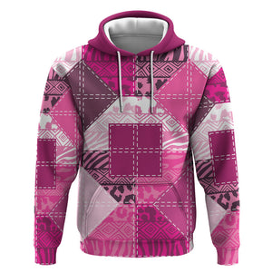 African American Quilt Inspired Hoodie Wild Animal Skin African Pink Tribal Elements