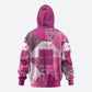 African American Quilt Inspired Hoodie Wild Animal Skin African Pink Tribal Elements
