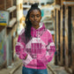 African American Quilt Inspired Hoodie Wild Animal Skin African Pink Tribal Elements
