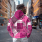 African American Quilt Inspired Hoodie Wild Animal Skin African Pink Tribal Elements