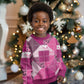 African American Quilt Inspired Kid Ugly Christmas Sweater Wild Animal Skin African Pink Tribal Elements