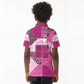 African American Quilt Inspired Kid Polo Shirt Wild Animal Skin African Pink Tribal Elements