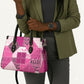 African American Quilt Inspired Leather Bag Wild Animal Skin African Pink Tribal Elements