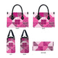 African American Quilt Inspired Leather Bag Wild Animal Skin African Pink Tribal Elements