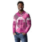 African American Quilt Inspired Long Sleeve Polo Shirt Wild Animal Skin African Pink Tribal Elements