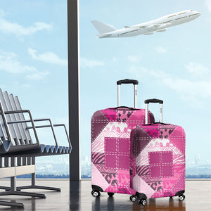 African American Quilt Inspired Luggage Cover Wild Animal Skin African Pink Tribal Elements