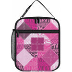 African American Quilt Inspired Lunch Bag Wild Animal Skin African Pink Tribal Elements