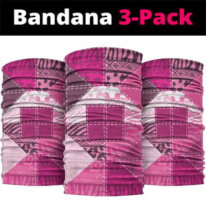 African American Quilt Inspired Neck Gaiter Wild Animal Skin African Pink Tribal Elements