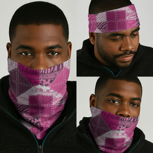 African American Quilt Inspired Neck Gaiter Wild Animal Skin African Pink Tribal Elements