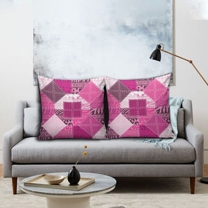 African American Quilt Inspired Pillow Cover Wild Animal Skin African Pink Tribal Elements