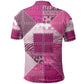African American Quilt Inspired Polo Shirt Wild Animal Skin African Pink Tribal Elements