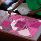 African American Quilt Inspired Puzzle Wild Animal Skin African Pink Tribal Elements