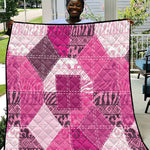 African American Quilt Inspired Quilt Wild Animal Skin African Pink Tribal Elements
