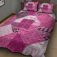 African American Quilt Inspired Quilt Bed Set Wild Animal Skin African Pink Tribal Elements