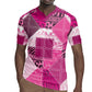 African American Quilt Inspired Rugby Jersey Wild Animal Skin African Pink Tribal Elements