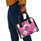 African American Quilt Inspired Shoulder Handbag Wild Animal Skin African Pink Tribal Elements