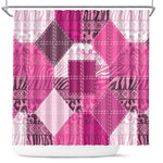 African American Quilt Inspired Shower Curtain Wild Animal Skin African Pink Tribal Elements