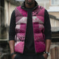 African American Quilt Inspired Sleeveless Puffer Jacket Wild Animal Skin African Pink Tribal Elements