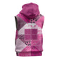 African American Quilt Inspired Sleeveless Zip Hoodie Wild Animal Skin African Pink Tribal Elements